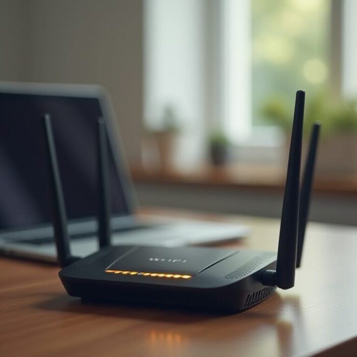 A clean inline illustration showing a router and phone for Wi-Fi troubleshooting tips